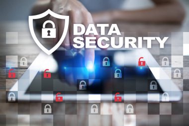 Sanal ekran üzerinde veri koruma ve siber güvenlik kavramı.