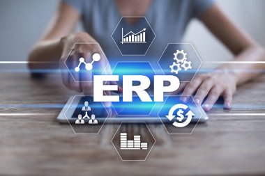 Kurumsal Kaynak Planlama iş ve teknoloji kavramı.