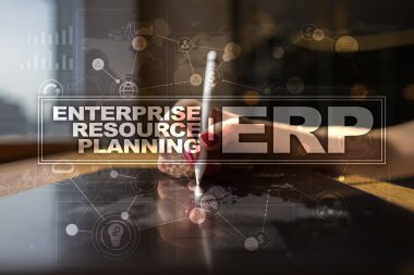 Kurumsal Kaynak Planlama iş ve teknoloji kavramı.