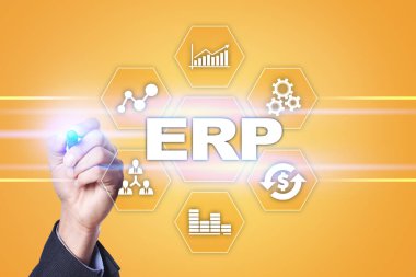 Kurumsal Kaynak Planlama iş ve teknoloji kavramı.