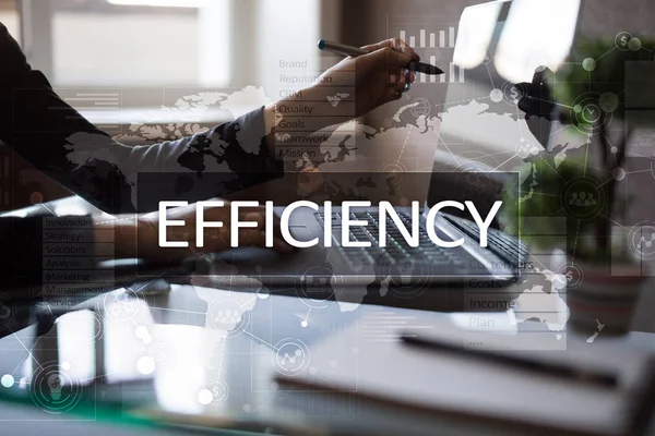 Concepto de crecimiento de la eficiencia. Negocios y tecnología. Pantalla virtual . —  Fotos de Stock
