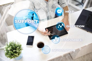 Teknik destek. Müşteri yardım. İş ve teknoloji kavramı.