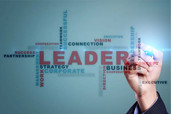 Anführer. Führung. Teambuilding. Geschäftskonzept. Wortwolke. — Stockfoto