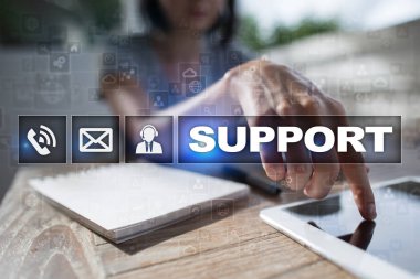 Teknik destek. Müşteri yardım. İş ve teknoloji kavramı.