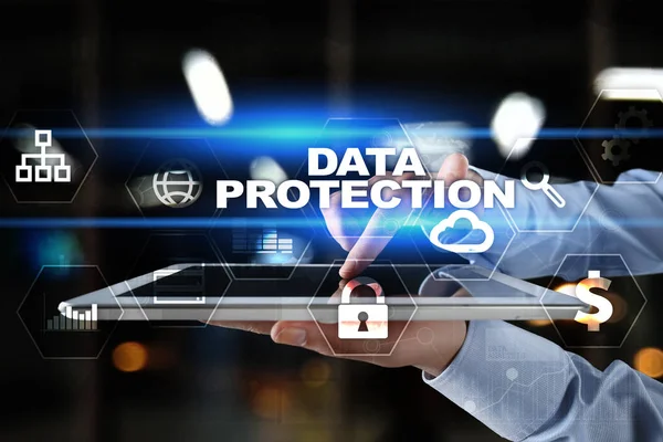 Protection des données, cybersécurité, sécurité des informations et cryptage. technologie internet et concept d'entreprise . — Photo