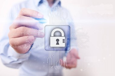 Siber Güvenlik, veri koruma, bilgi güvenliği ve şifreleme. İnternet Teknoloji ve iş kavramı.