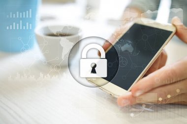 Siber Güvenlik, veri koruma, bilgi güvenliği ve şifreleme. İnternet Teknoloji ve iş kavramı.