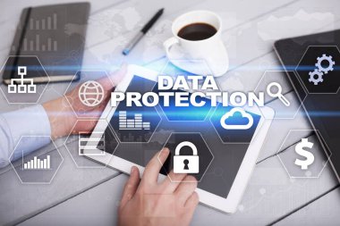 Veri koruma, siber güvenlik, bilgi güvenliği ve şifreleme. İnternet Teknoloji ve iş kavramı.