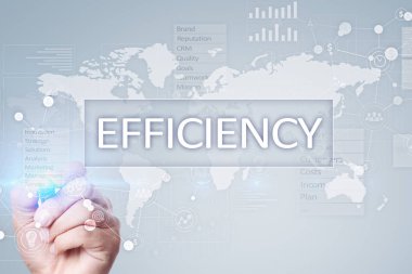 Verimlilik büyüme kavramı. İş ve teknoloji. Sanal ekran.