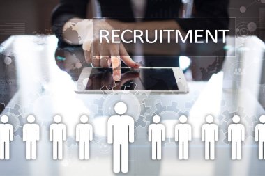 İnsan kaynakları yönetimi, insan kaynakları, işe alım, liderlik ve ekip oluşturma. İş ve teknoloji kavramı.