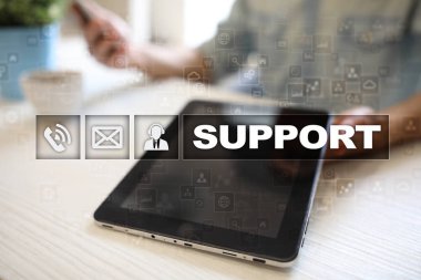 Teknik destek. Müşteri yardım. İş ve teknoloji kavramı.