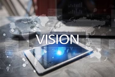 Vizyon kavramı. İş, Internet ve teknoloji kavramı.