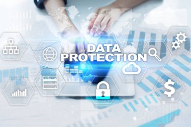 Veri koruma, siber güvenlik, bilgi güvenliği ve şifreleme. İnternet Teknoloji ve iş kavramı.