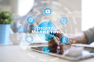 Dijital Pazarlama teknoloji kavramı. Internet. Online. Arama Motoru Optimizasyonu. SEO. SMM. reklam.