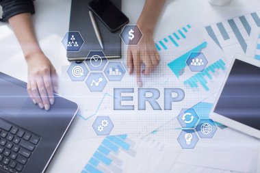 Kurumsal Kaynak Planlama iş ve teknoloji kavramı.