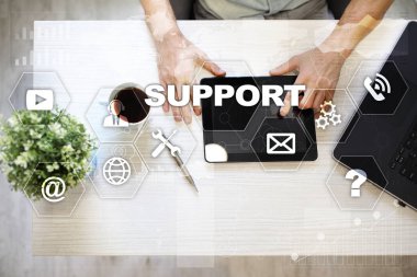 Teknik destek. Müşteri yardım. İş ve teknoloji kavramı.