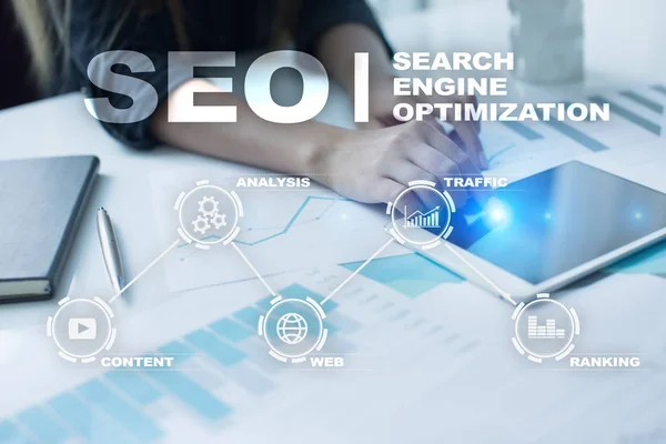 SEO. Search Engine optimization. Cyfrowych online marketing koncepcja technologii andinetrmet. — Zdjęcie stockowe