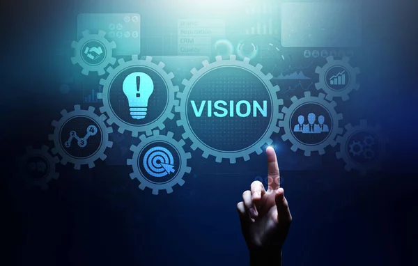 Vision, Business intelligence and strategy concept on virtual screen. — Stock Photo, Image