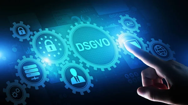 DSGVO, GDPR Regulación general de protección de datos Derecho europeo ciberseguridad Información personal concepto de privacidad —  Fotos de Stock