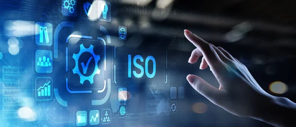 ISO standards quality control assurance warranty business technology concept. — Stock Photo, Image