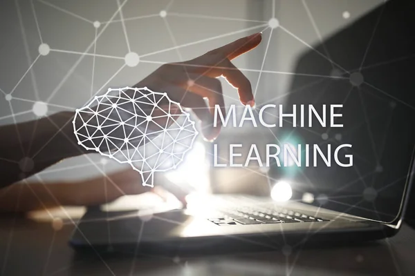 Machine learning technology and artificial intelligence in modern manufacturing. — Stock Photo, Image