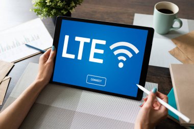 LTE, 4g, 5g hızlı kablosuz internet bağlantısı, telekomünikasyon ve teknoloji kavramı.