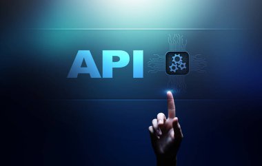 API - Uygulama Programlama Arayüzü, yazılım geliştirme aracı, bilgi teknolojisi ve iş konsepti.
