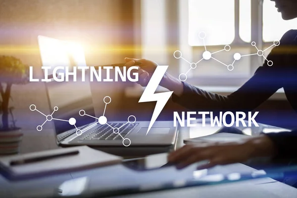 Lightning network - second layer payment protocol that operates on top of a blockchain. Bitcoin, cryptocurrency