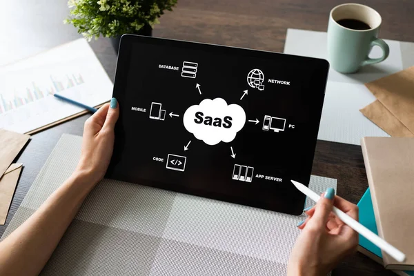 SaaS - software as a service. Internet and technology concept. — Stock Photo, Image