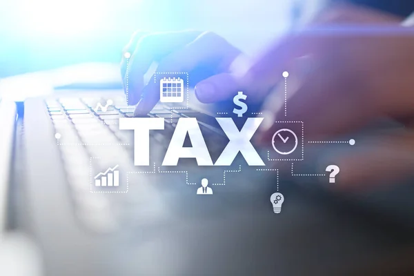 Concepto de impuesto pagado por individuos y corporaciones. IVA. Impuesto sobre la renta y el patrimonio . — Foto de Stock