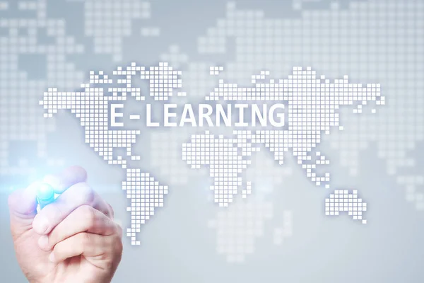 E-learning, koncepcja międzynarodowej edukacji online. Internet i technologia. — Zdjęcie stockowe