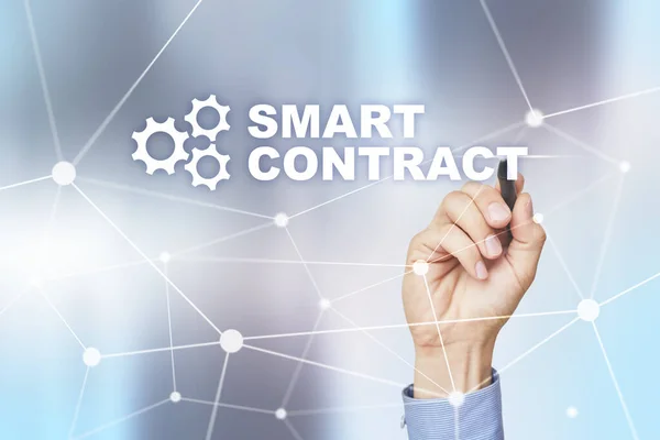 Smart contract, blockchain in modern business technology. — Stock Photo, Image