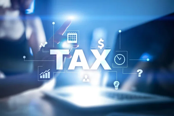 Concepto de impuesto pagado por individuos y corporaciones. IVA. Impuesto sobre la renta y el patrimonio . —  Fotos de Stock