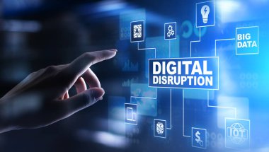 Dijital bozulma. Yıkıcı iş fikirleri. IOT, network, smart city, big data, cloud, analytics, web-scale IT, AI.