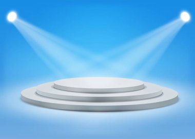 Gri podyum withtree adım gri yuvarlak yuvarlak podyum spot