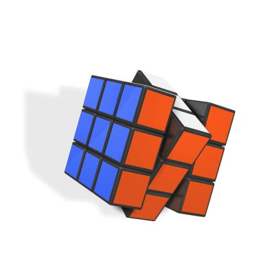 Rubik s küp içerik gerçekçi vektör çizim.