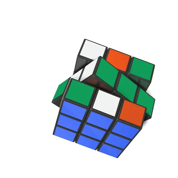 Rubik s küp içerik gerçekçi vektör çizim.