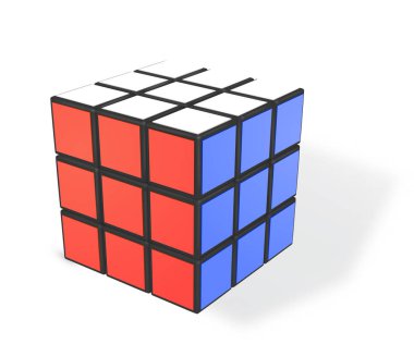 Rubik s küp içerik gerçekçi vektör çizim.