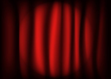 Kırmızı sahne perdesi üzerindeki spot. 