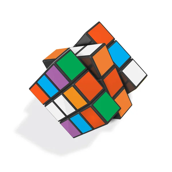Rubik s küp içerik gerçekçi vektör çizim.