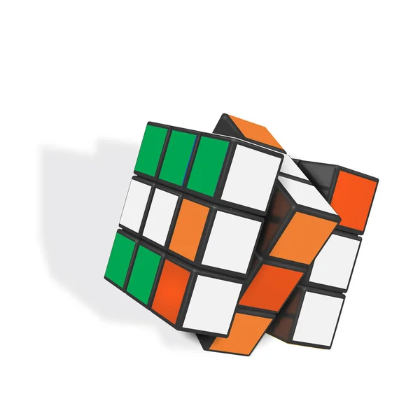Rubik s küp içerik gerçekçi vektör çizim.