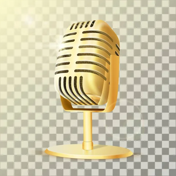 Vintage altın stüdyo mikrofon.