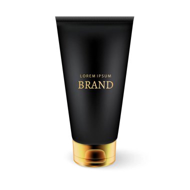 Altın kap ile siyah zarif plastik tüp. 