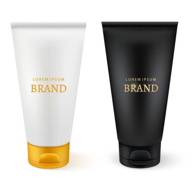 Gerçekçi plastik tüpler kozmetik ürünleri için.