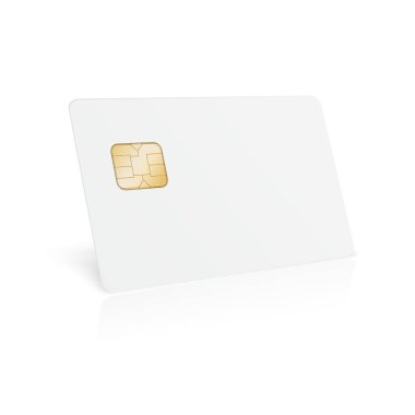 Beyaz gerçekçi banka kartı boş. Senin de için vektör sahte