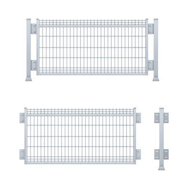 Gerçekçi vektör galvanize metal levha çit panel.