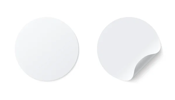 Eğri kenarlı beyaz yuvarlak kağıt yapıştırıcının gerçekçi şablonu