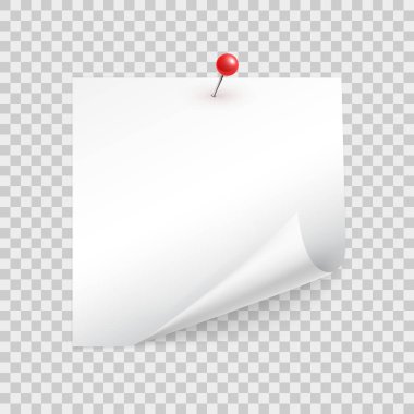 İletme için gerçekçi bir vektör şablonu olan kıvrımlı viraj iğneli kare kağıt yaprağı