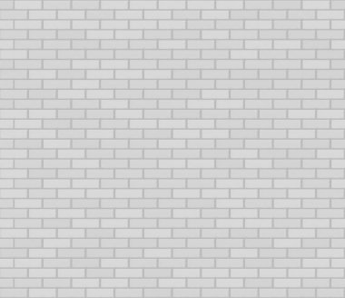 Beyaz gerçekçi vektörsüz tuğlasız duvar dokusu.