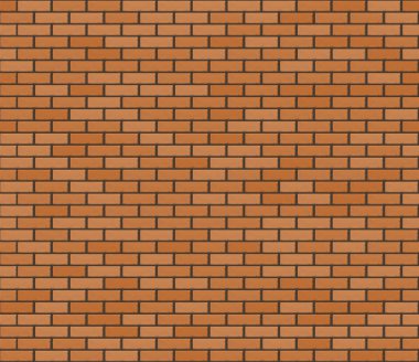 Turuncu kahverengi gerçekçi tuğla duvar. Vektör kusursuz dokusu